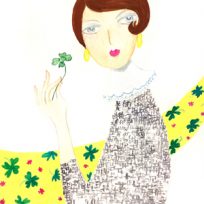 Masako nishiura イラスト作品　クローバー　女性　ファッション